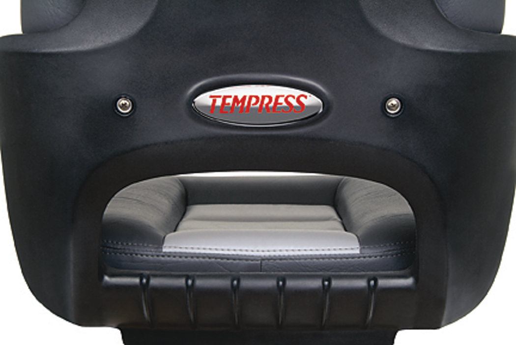 Tempress 57017 Elite Helm High Back Seat, Black Shell, Charcoal/Grey Cushions