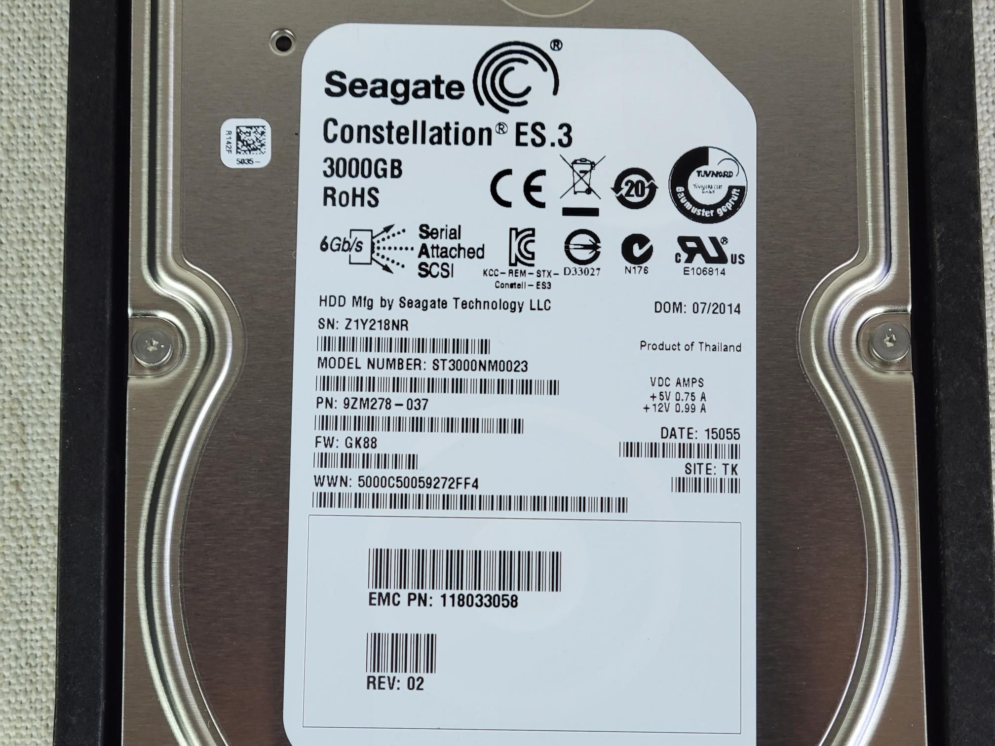 Data Domain 3TB 7.2K 6G SAS 3.5" Hard Drive 005050159