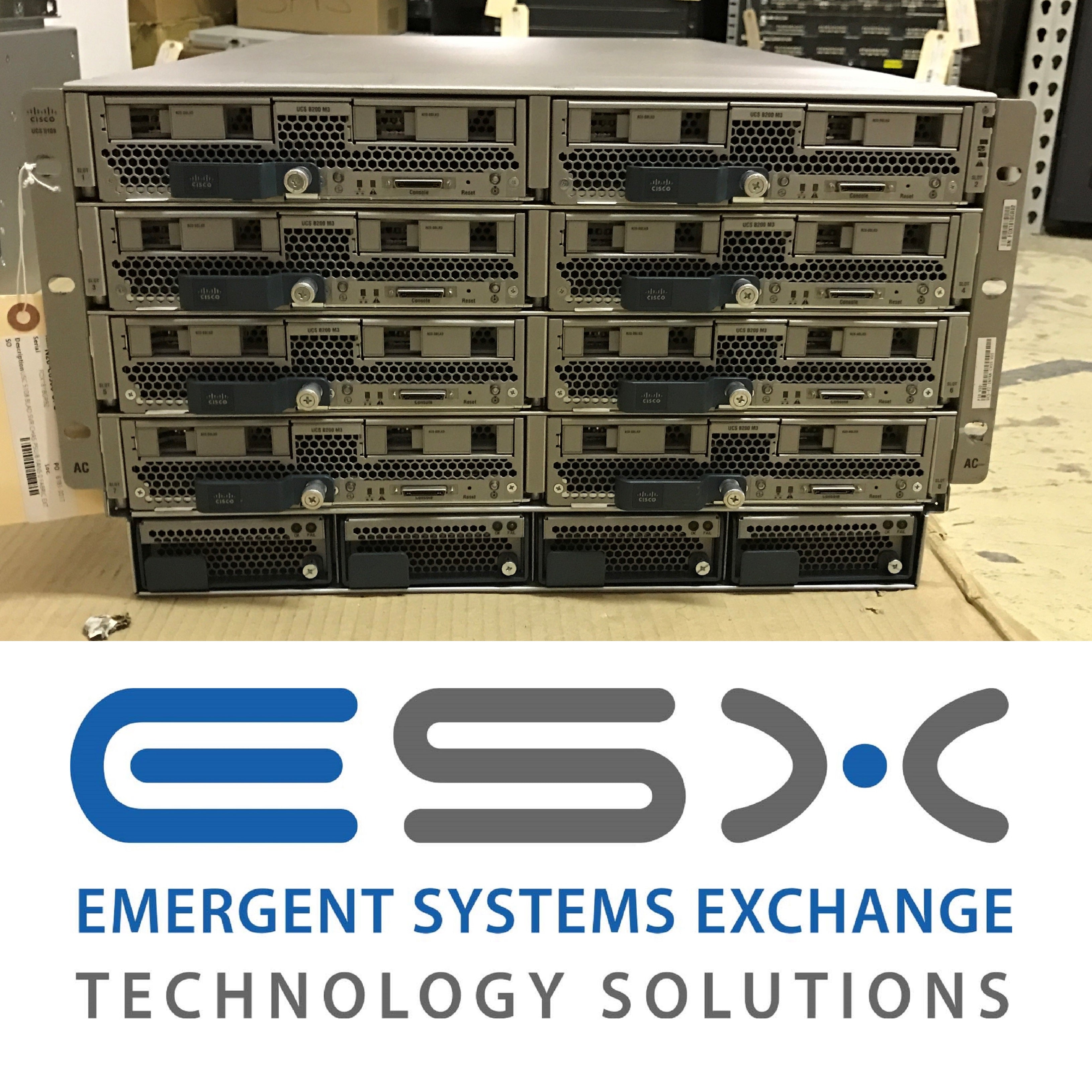 Cisco UCS 5108 Blade Chassis w/ 8x B200 M4 2x 8 Core E5-2640v3 2.6GHz 128GB RAM