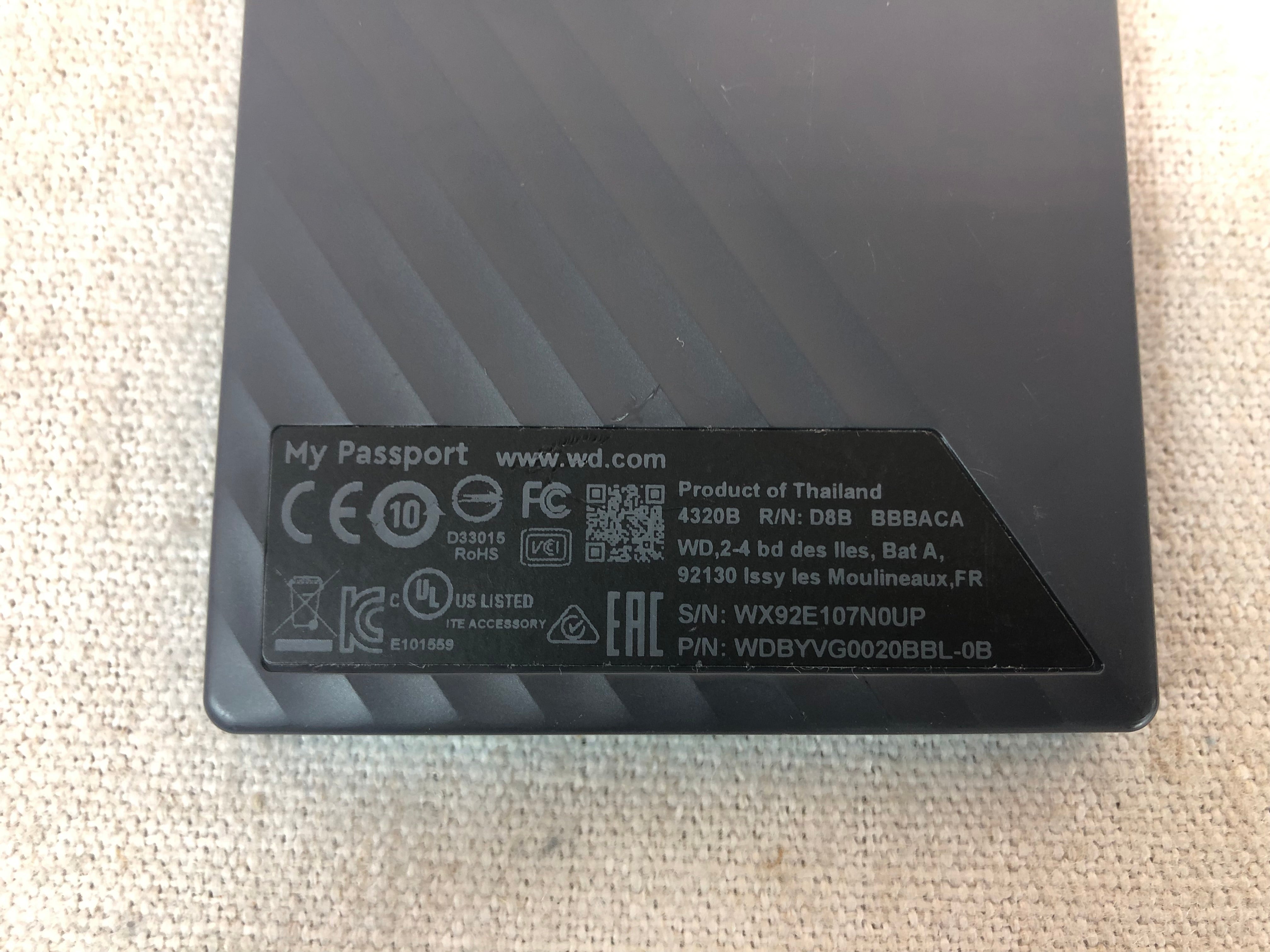Western Digital Elements 2.0TB External USB Portable HDD, WDBYVG0020BBL-0B