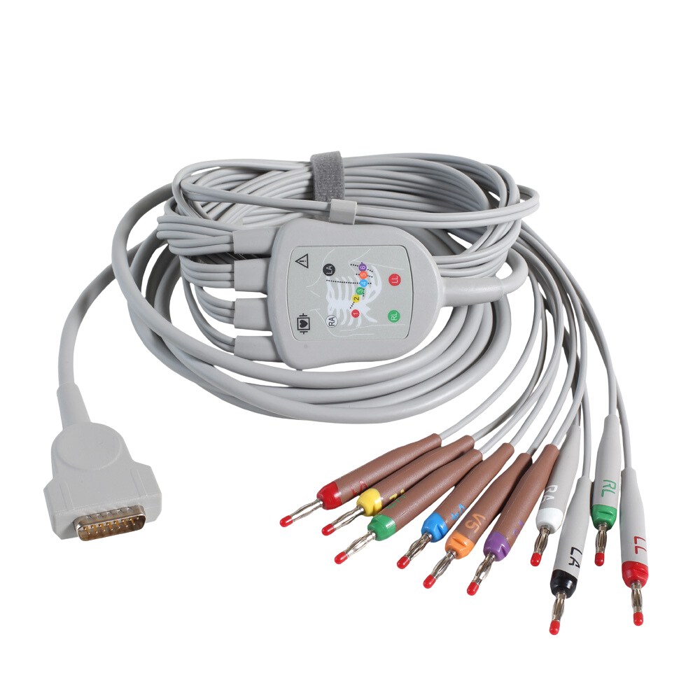 GE ECG Cable 10-Lead Banana Patient Cable (2104727-001 for GE MAC units 800, 1200, 1600, 2000, 3500