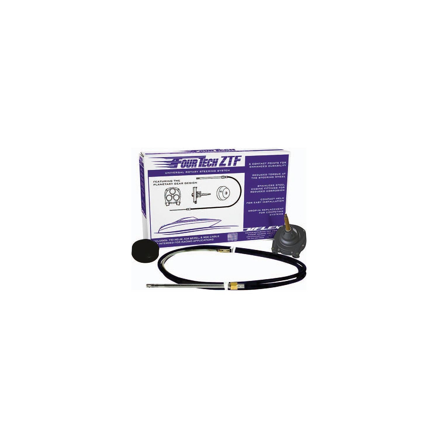 Uflex FOURTECHBLK16 ZTF Uflex ZTF Rotary Steering System, 16' Black Cable