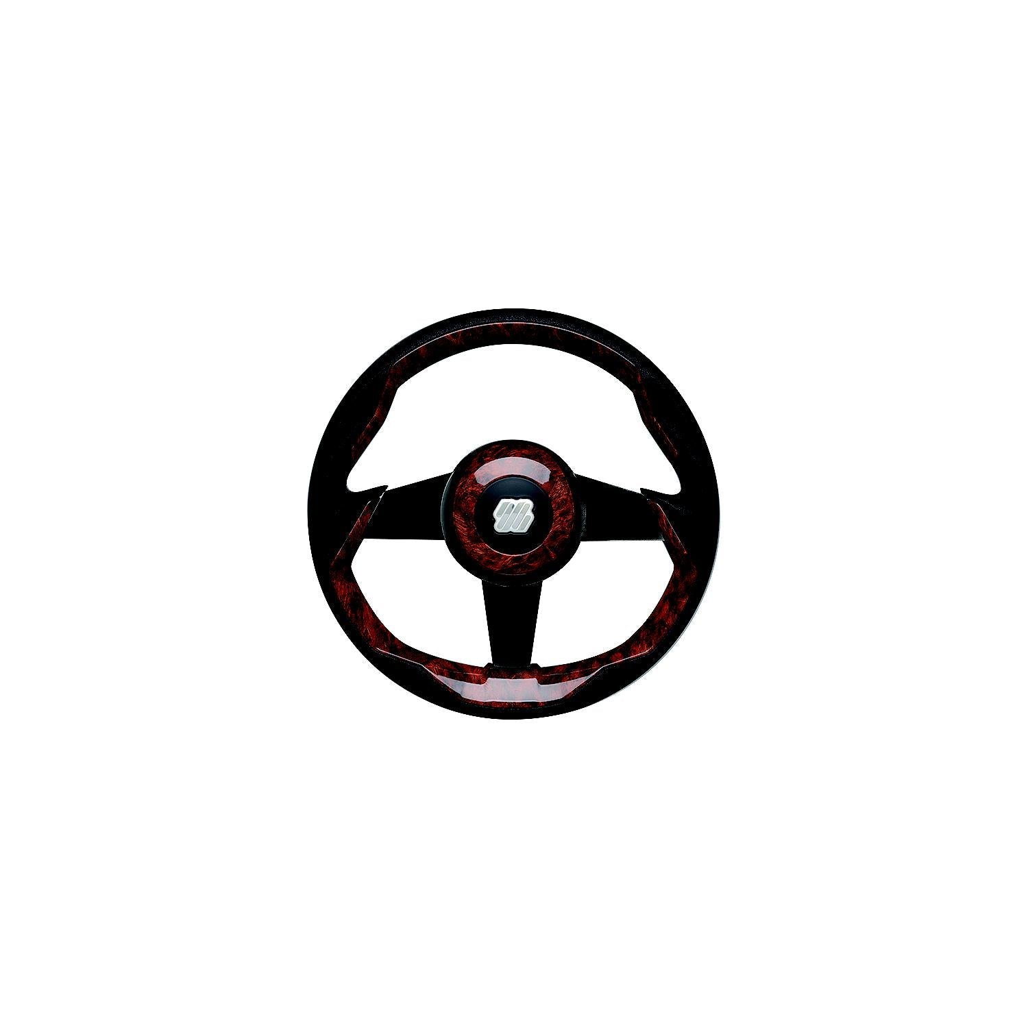 Uflex GRIMANI BR/B Uflex Steering Wheel, Burlwood w/Black Spokes