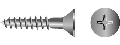Seachoice SC3502 Phillips Wood Screw Flat Head, #10 x 1"
