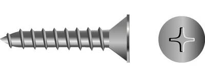 Seachoice SC3130 Phillips Tapping Screws Flat Head, #12 x 1-3/4"