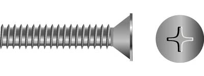 Seachoice SC0772 Phillips Machine Screw Flat Head, 10-24 x 2"
