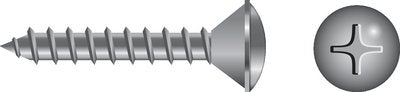 Seachoice SC0573 Phillips Tapping Screws Oval Head, #4 x 3/4"