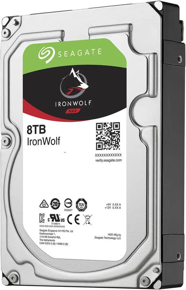 Seagate IronWolf 8TB NAS Hard Drive 7200 RPM 256MB Cache SATA 6.0Gb/s CMR 3.5" Internal HDD for RAID Network Attached Storage ST8000VN0022