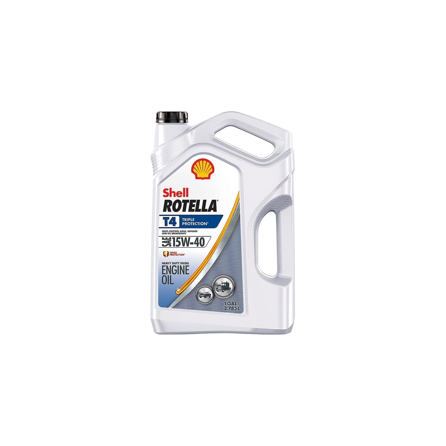 Shell Oil 550049483 Shell Rotella T4 Triple-Protection Heavy-Duty Diesel Motor, Oil, 15W-40, Qt.