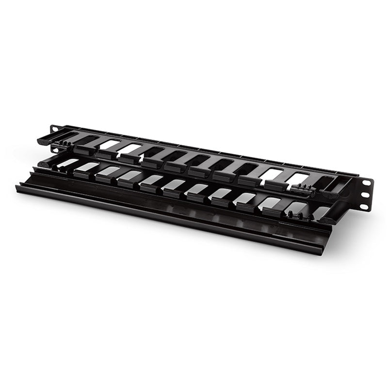 Horizontal Single Sided Manager, 1RU, Finger Duct with Cover, 3.43 in. Depth
