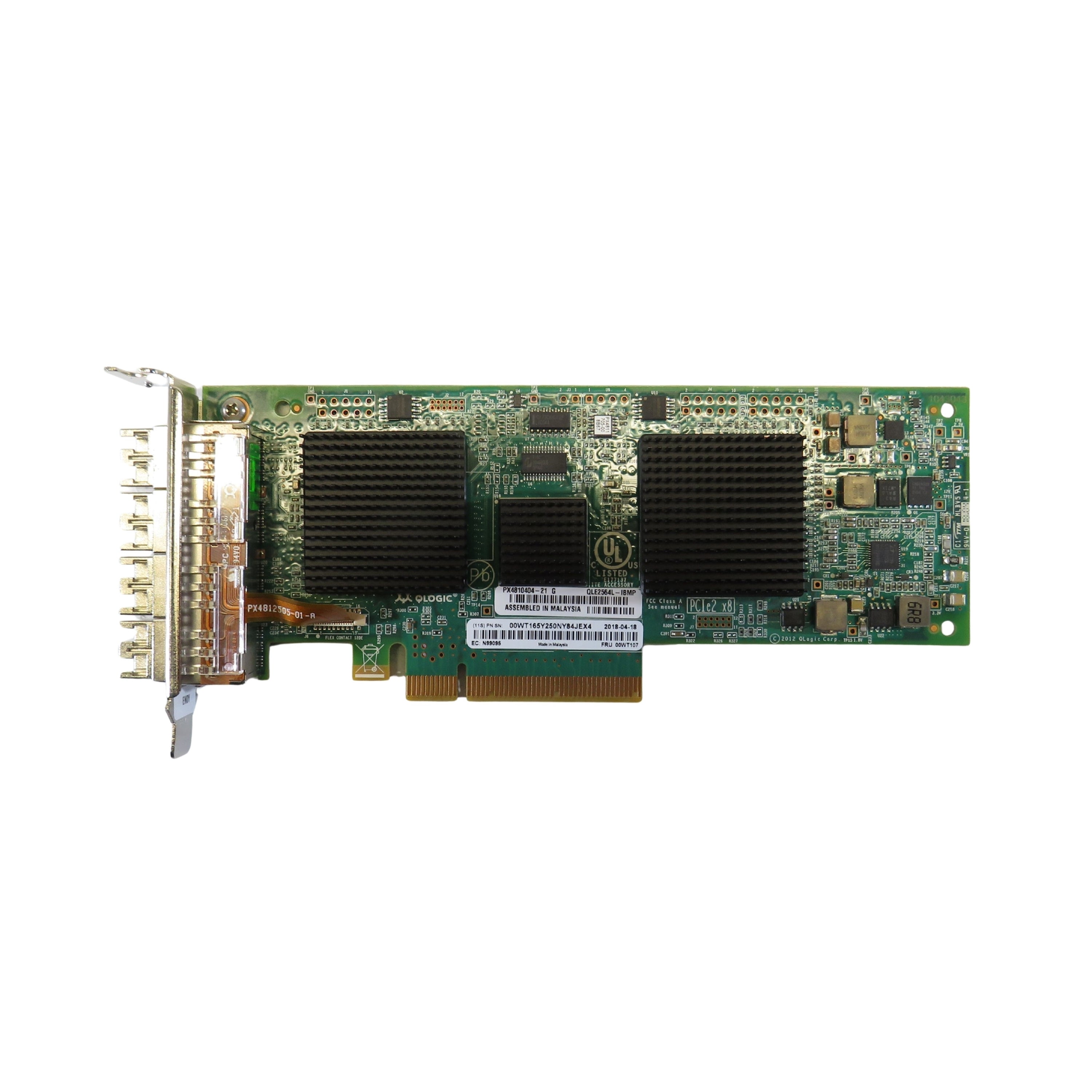 IBM 00WT107 QLE2564L PCIE2 8GB 4 Port Fiber Channel Card (Refurbished)