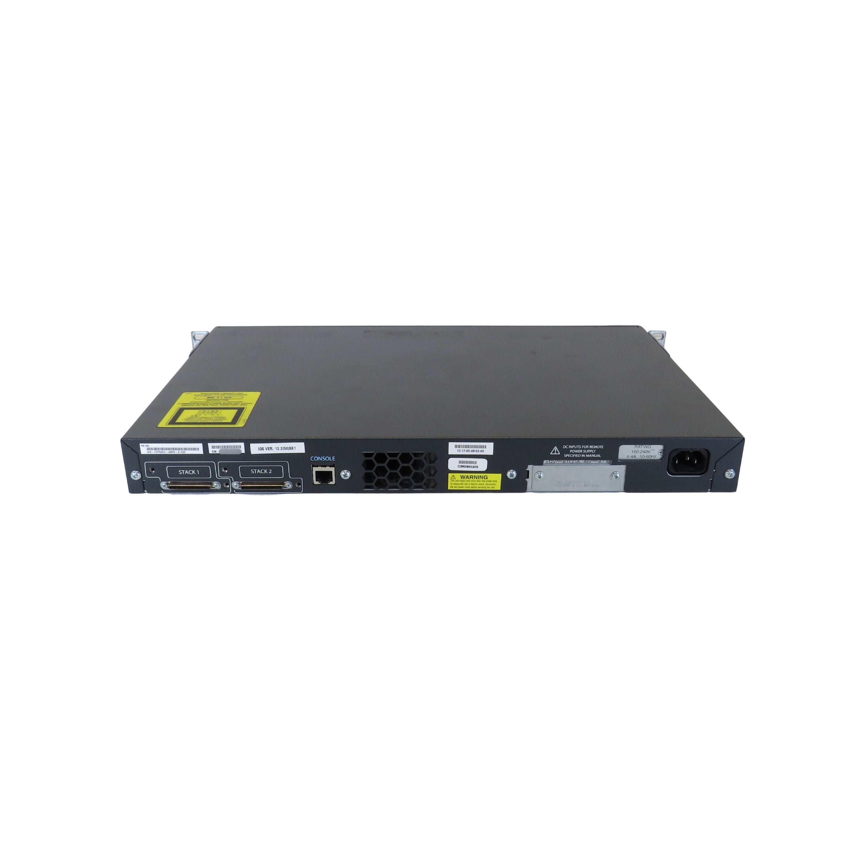 Cisco WS-C3750V2-48PS-S Catalyst 3750V2 48 10/100 PoE + 4 SFP Network Switch (Refurbished)
