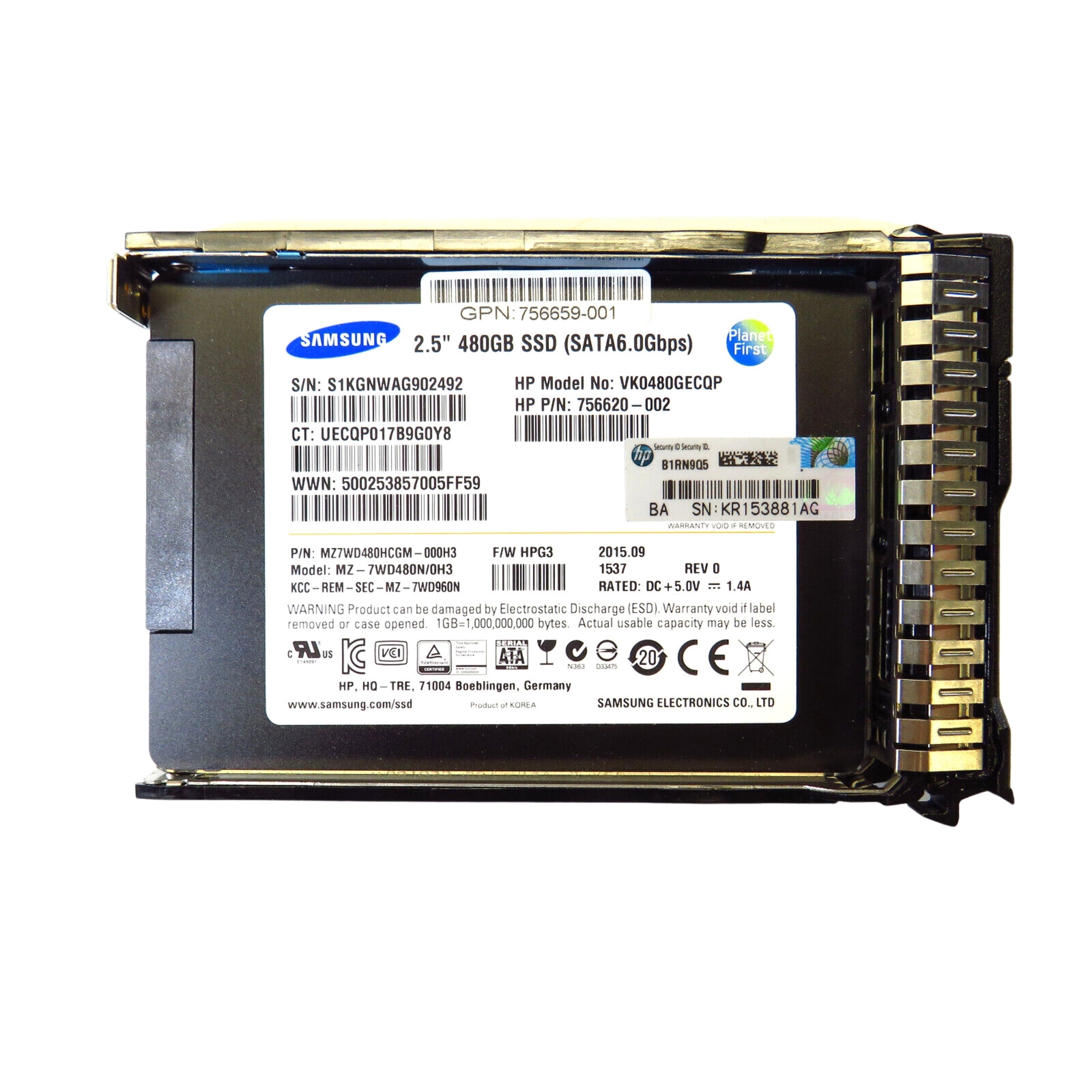 HP 757371-001 756620-002 480GB 2.5" SATA 6Gbps VE SC PLP SSD Solid State Drive (Refurbished)