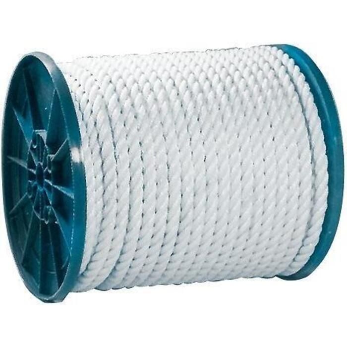 Seachoice 40800 Twisted Nylon Rope, White, 3/8" x 600'