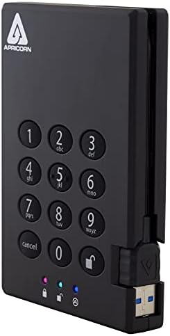 Apricorn 2TB Aegis Padlock USB 3.0 and Fortress FIPS 140-2 Encrypted Hard Drives with PIN Access