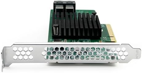 Fiber 12G Internal PCIe Controller Card, 8 Ports 12Gb/s SATA + SAS HBA Card, Broadcom's 3008 Chip, PCI Express 3.0 X8, 2X Mini SAS SFF-8643 Ports, Same as 9300-8I with Low Profile Bracket
