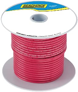 Seachoice 50-63017 Tinned Copper Marine Wire, 2 AWG, Red, 50'