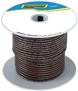 Seachoice 50-63073 Tinned Copper Marine Wire, 10 AWG, Brown, 100'