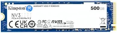 Kingston NV3 500GB M.2 2280 NVMe SSD | PCIe 4.0 Gen 4x4 | Up to 5000 MB/s | SNV3S/500G