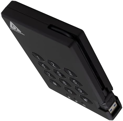 Apricorn 500GB Aegis Padlock USB 3.0 256-bit AES XTS Hardware Encrypted Portable External Hard Drive (A25-3PL256-500