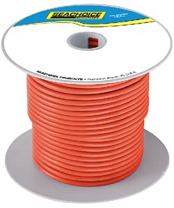 Seachoice 50-63116 Tinned Copper Marine Wire, 14 AWG, Orange, 100'
