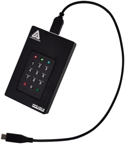 Apricorn 2TB Aegis Fortress L3- FIPS Level 3 Validated USB 3.0 Hardware Encrypted Portable Drive (AFL3-2TB , black