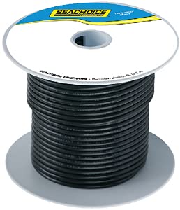Seachoice 50-63006 Tinned Copper Marine Wire, 2 AWG, Black, 25'