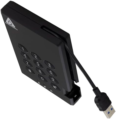 Apricorn 500GB Aegis Padlock USB 3.0 256-bit AES XTS Hardware Encrypted Portable External Hard Drive (A25-3PL256-500