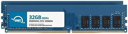 OWC 32GB (2x16GB DDR4 2666MHz PC4-21300 CL19 2RX8 ECC Unbuffered UDIMM 1.2V 288-pin Workstation Server Memory RAM