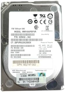 Hard Disk Drive 605832-002 Compatible Replacement Spare Part for HP Seagate Constellation.2 ST91000640SS 1TB 2.5 inch 7200RPM 64MB Cache SAS 6.0Gb/s Internal HDD