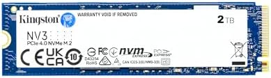 Kingston NV3 500GB M.2 2280 NVMe SSD | PCIe 4.0 Gen 4x4 | Up to 5000 MB/s | SNV3S/500G