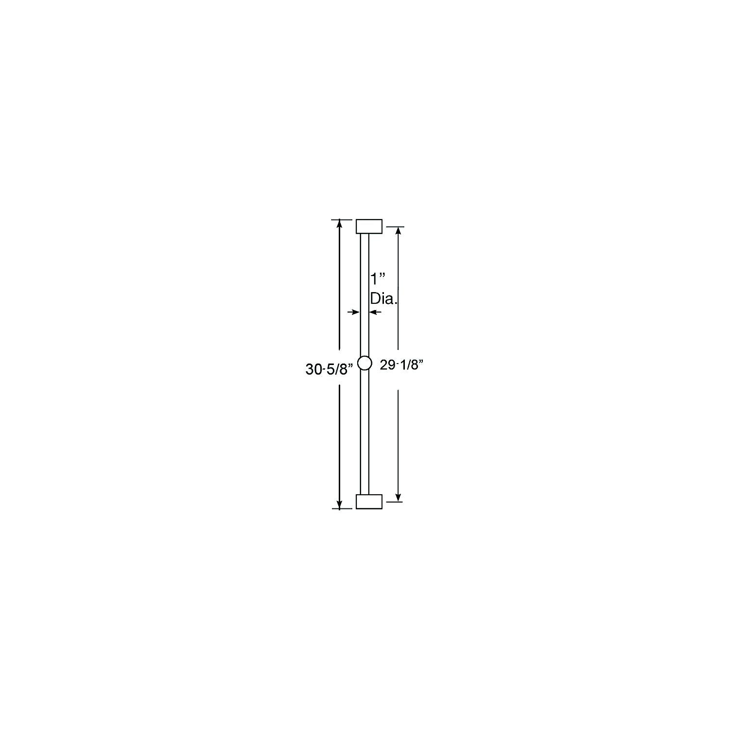 Scandvik 74180 Nordic Stainless Steel Shower Rail, 1/2" NPS-F