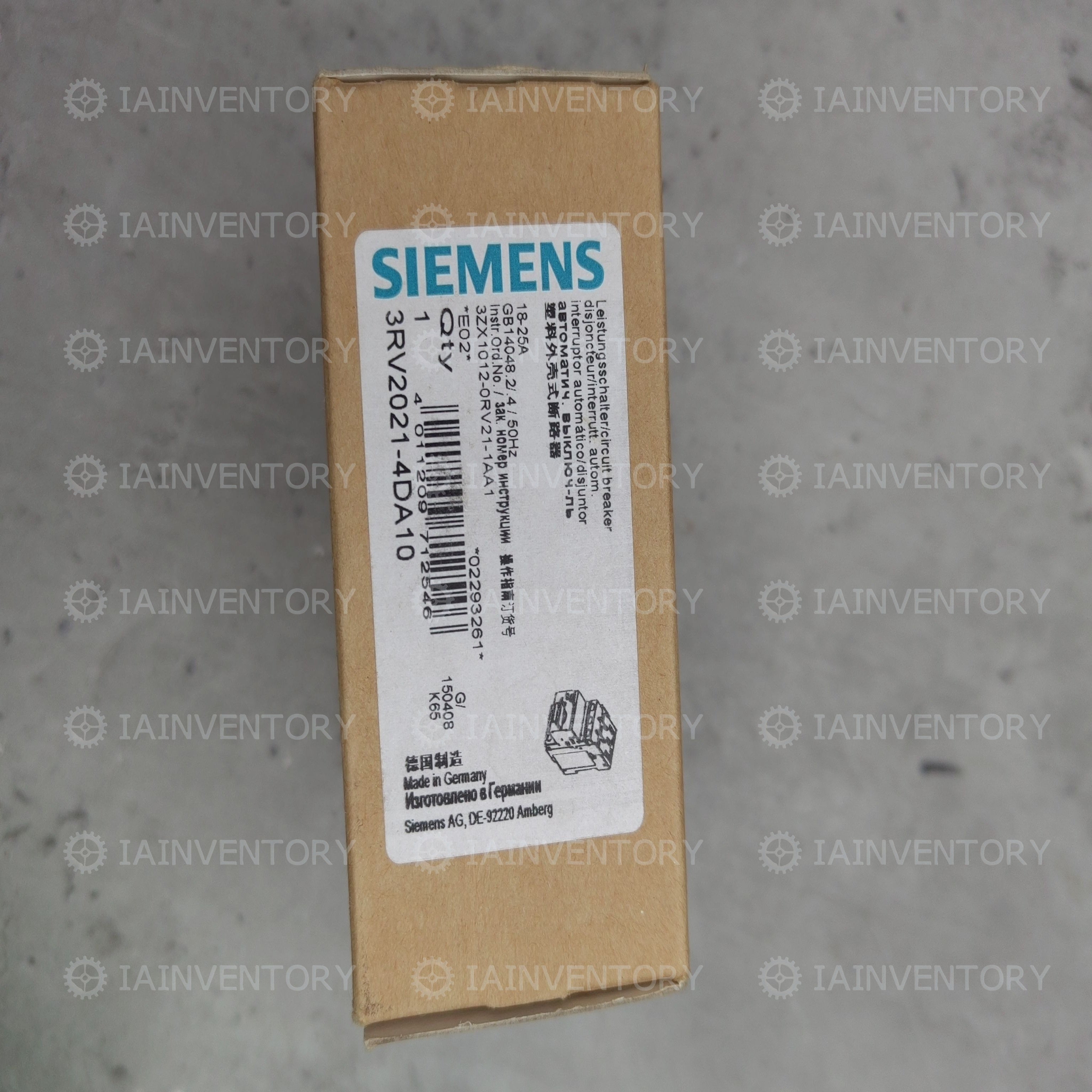 Siemens breaker 3RV2021-4DA10 3RV2 021-4DA10