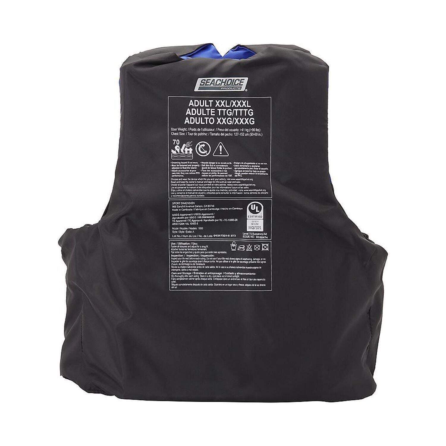 Seachoice 85363 Ski Vest 4 Belt Blue, 2XL/3XL