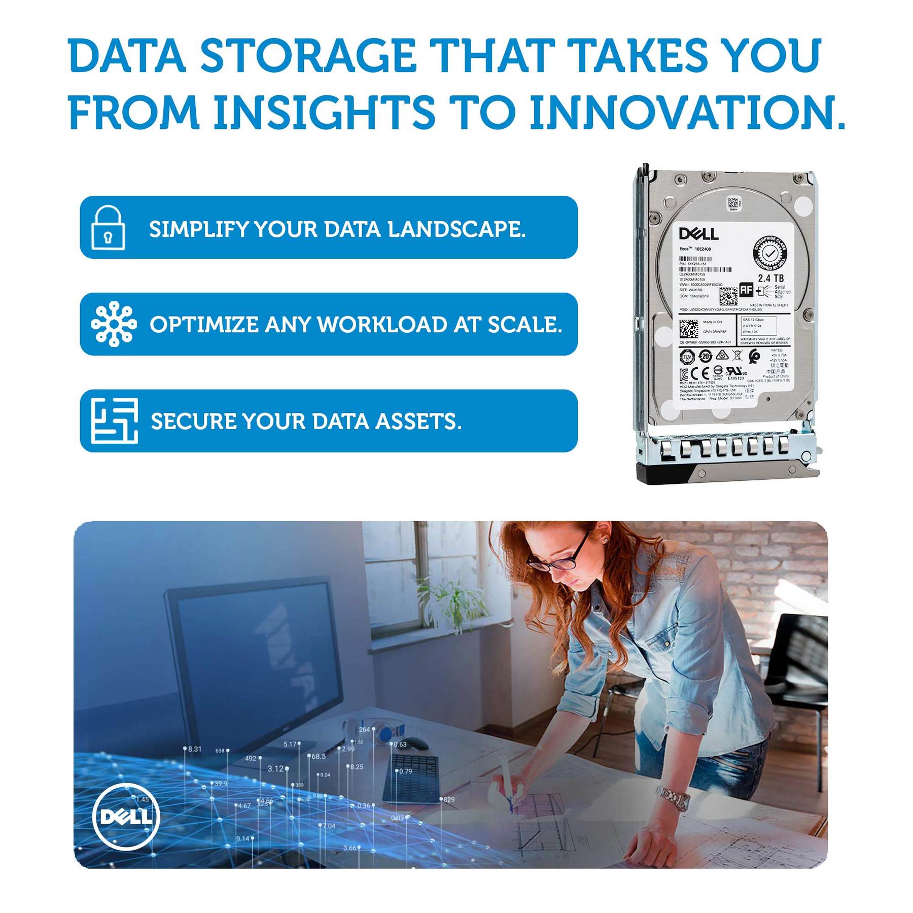 Dell G14 400-AVEZ 2.4TB 10K RPM SAS 12Gb/s 512e 2.5" Hard Drive
