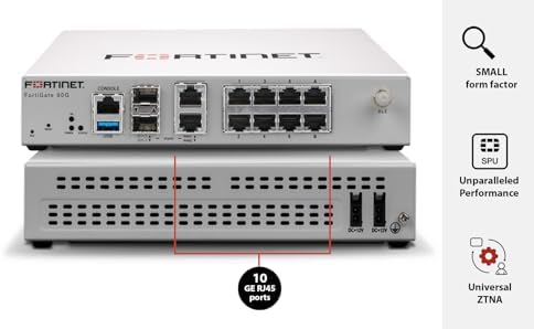 Fortinet FortiGate - 90G Next Generation Firewall (NGFW | 8X GE RJ45, 2X 10GE RJ45/SFP+ Ports (Appliance Only, No Subscription (FG-90G