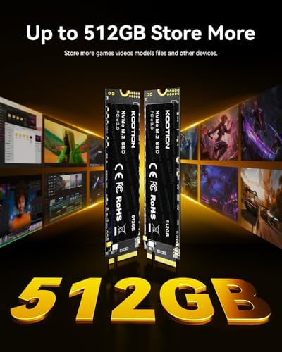 512GB PCIe 3.0 M.2 Internal Solid State Drive PCle 3.0x4 SSD NVMe M.2 2280 Internal SSD Up to 3500MB/s PCIe Gen 3 NVMe SSD Less Heat Large Storage M.2 Internal Solid State Hard Drive for PC