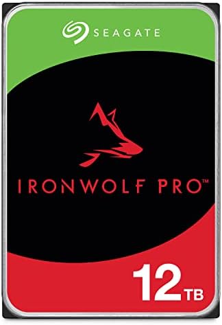 Seagate IronWolf Pro, 12 TB, Enterprise NAS Internal HDD –CMR 3.5 Inch, SATA 6 Gb/s, 7,200 RPM, 256 MB Cache for RAID Network Attached Storage (ST12000NT001
