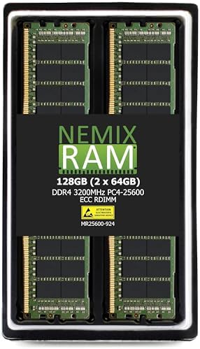 NEMIX RAM 128GB (1X128GB DDR4 3200MHZ PC4-25600 8Rx4 1.2V CL22 288-PIN ECC RDIMM Registered Server Memory Compatible with Dell PowerEdge R650xs Rack Server