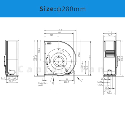 RG28P-4EK.4I.1R Ziehl-abegg Fan 230VAC 3.0/4.5A 0.69/1.05KW Centrifugal Fan