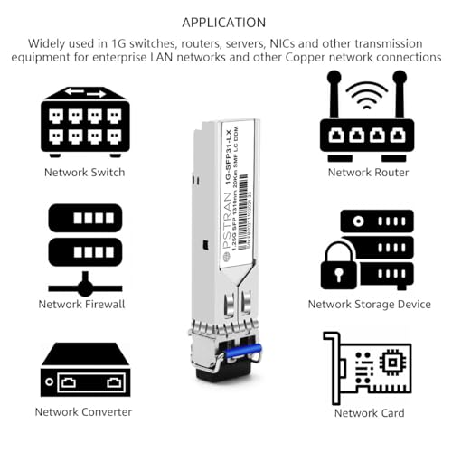 1000BASE-SX SFP Optical Transceiver Module Compatible with HPE Aruba J4858D J4858DCM JL745A Q8N53A ProCurve J4858C J4858B J4858A 850nm 550m DDM Duplex LC MMF 10pcs/Pack