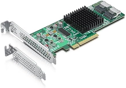 PCIe 3.0 x8 12G External SAS/SATA HBA RAID Controller Card, Broadcom 3008 Chip, Compatible with LSI 9300-8E, Mini SAS HD (SFF-8644 Connector, for Server/Storage Expansion