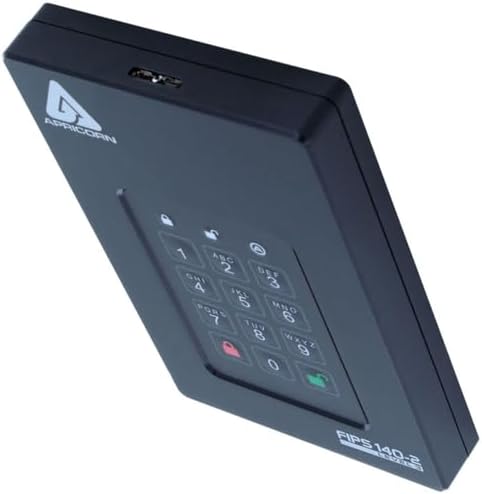 Apricorn 2TB Aegis Fortress L3- FIPS Level 3 Validated USB 3.0 Hardware Encrypted Portable Drive (AFL3-2TB , black