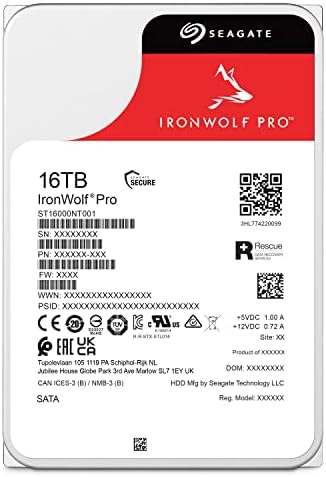 Seagate IronWolf Pro 24TB Enterprise NAS Internal HDD Hard Drive – CMR 3.5 Inch SATA 6Gb/s 7200 RPM 512MB Cache for RAID Network Attached Storage, Rescue Services (ST24000NT002