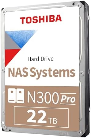 Toshiba N300 16TB NAS 3.5-Inch Internal Hard Drive - CMR SATA 6 GB/s 7200 RPM 512 MB Cache - HDWG51GXZSTA