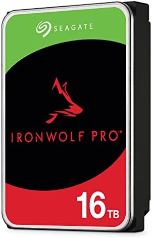 Seagate IronWolf Pro, 16 TB, Enterprise NAS Internal HDD –CMR 3.5 Inch, SATA 6 Gb/s, 7,200 RPM, 256 MB Cache for RAID Network Attached Storage (ST16000NT001