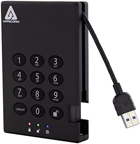 Apricorn 4TB Aegis Fortress L3 FIPS Level 3 USB 3.0 Hardware Encrypted Portable Drive Bundle with 2TB Aegis Padlock USB 3.0 256-Bit AES XTS Hardware Encrypted Portable External Hard Drive