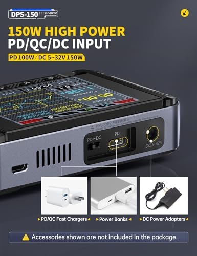 DPS-150 DC Power Supply Variable, 30V 5A Adjustable DC CNC Power Supply with 4-Digit IPS Display, <20mV Power Ripple, PD/QC/DC Input, PC Programmable Switching Power Supply (NO Power Adapter