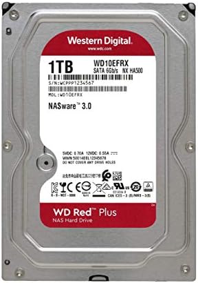 Western Digital 4TB WD Red Plus NAS Internal Hard Drive HDD - 5400 RPM, SATA 6 Gb/s, CMR, 128 MB Cache, 3.5" -WD40EFZX