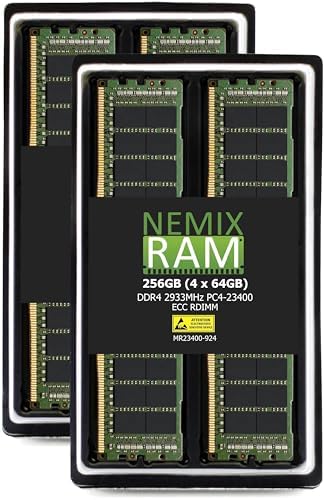 NEMIX RAM 32GB (2X16GB DDR4 2933MHZ PC4-23400 2Rx8 1.2V CL21 288-PIN ECC RDIMM KIT Registered Server Memory Compatible with Dell PowerEdge R840 Rack Server